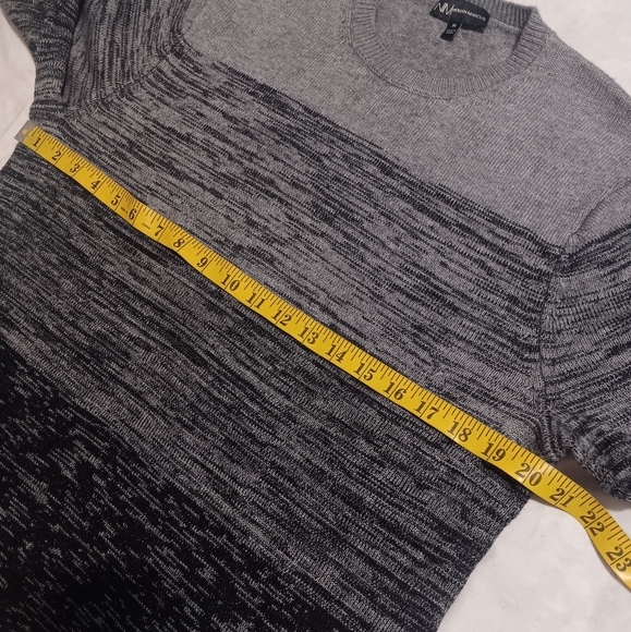 Neiman Marcus Sweater Men Wool-Cashmere Blend Black/Gray SzM Crew Neck Classic - Picture 7 of 9